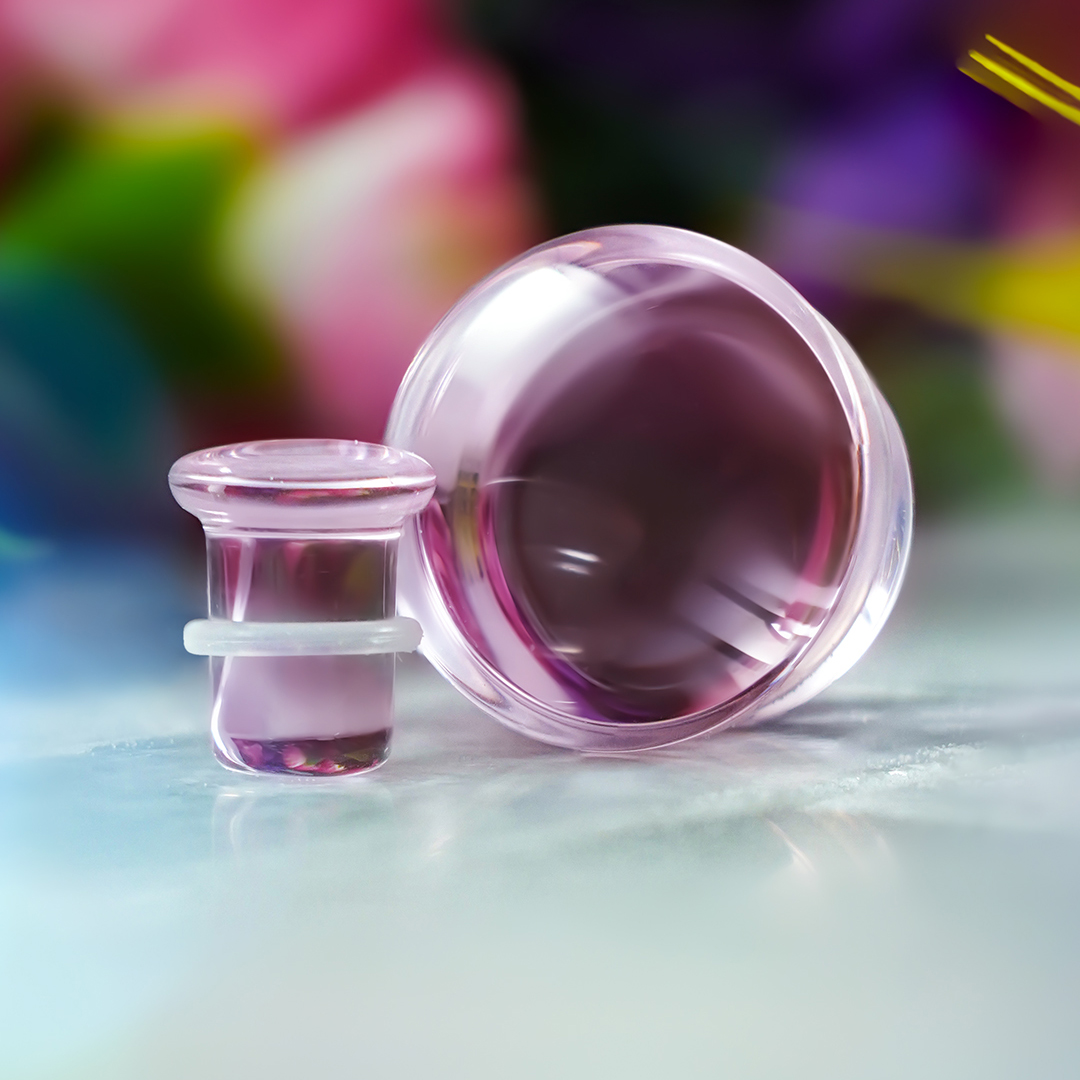 Cute Pink Single Flare Glass Plug / Gauge