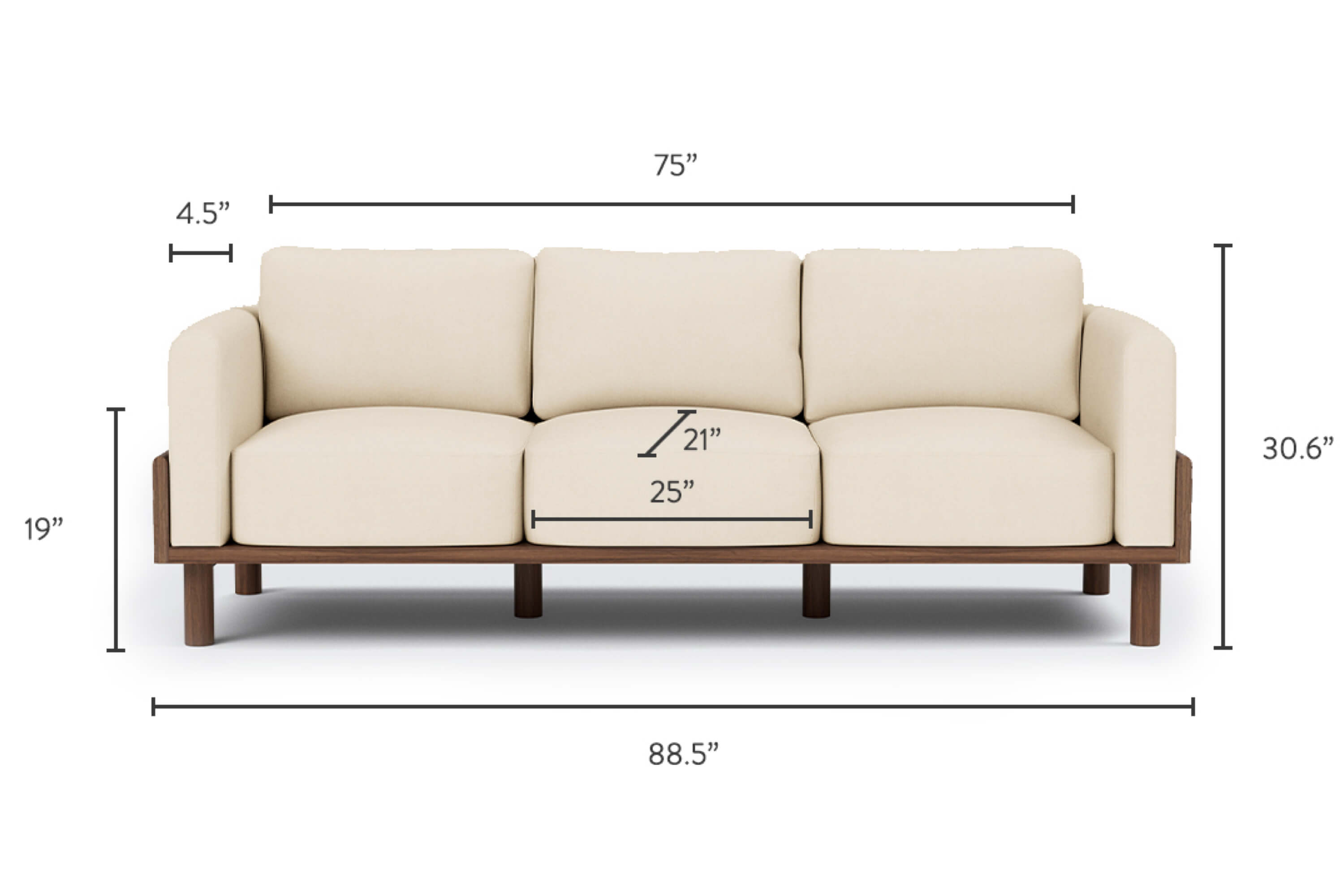 Sofa size deals