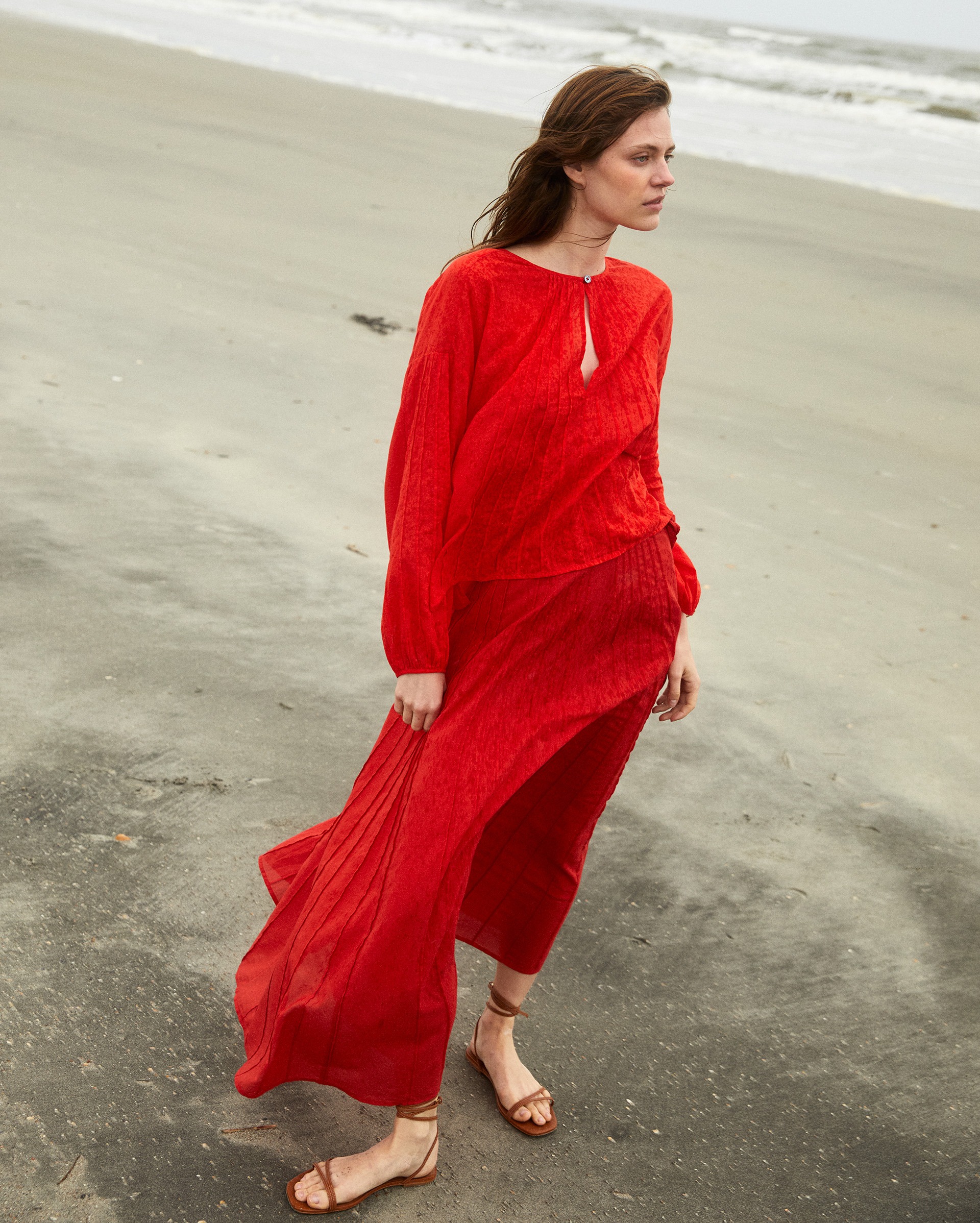 Model wears the matching skirt.
