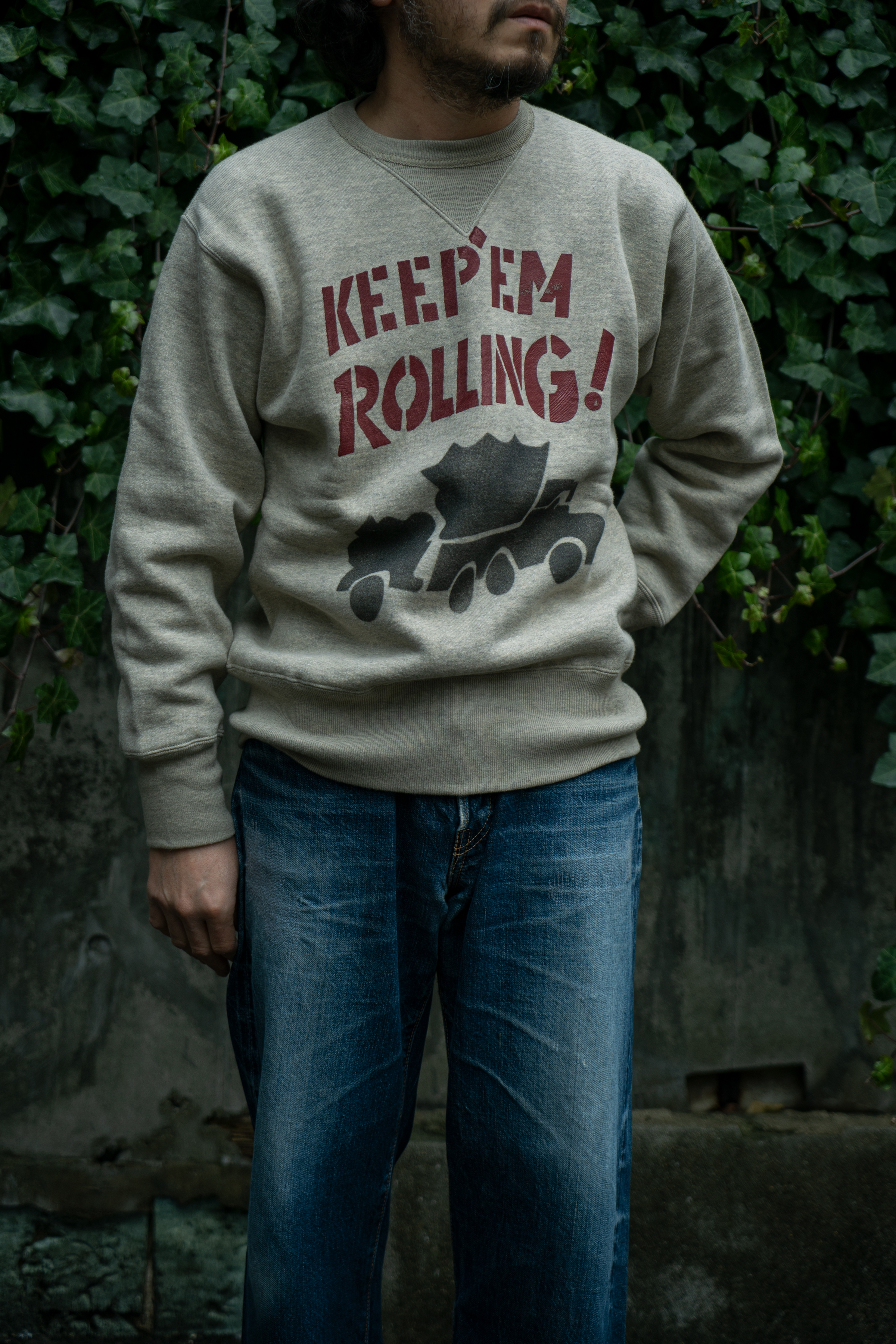 MILITARY PRINT SWEATSHIRT / RED BALL HIGHWAY – The Real McCoy's