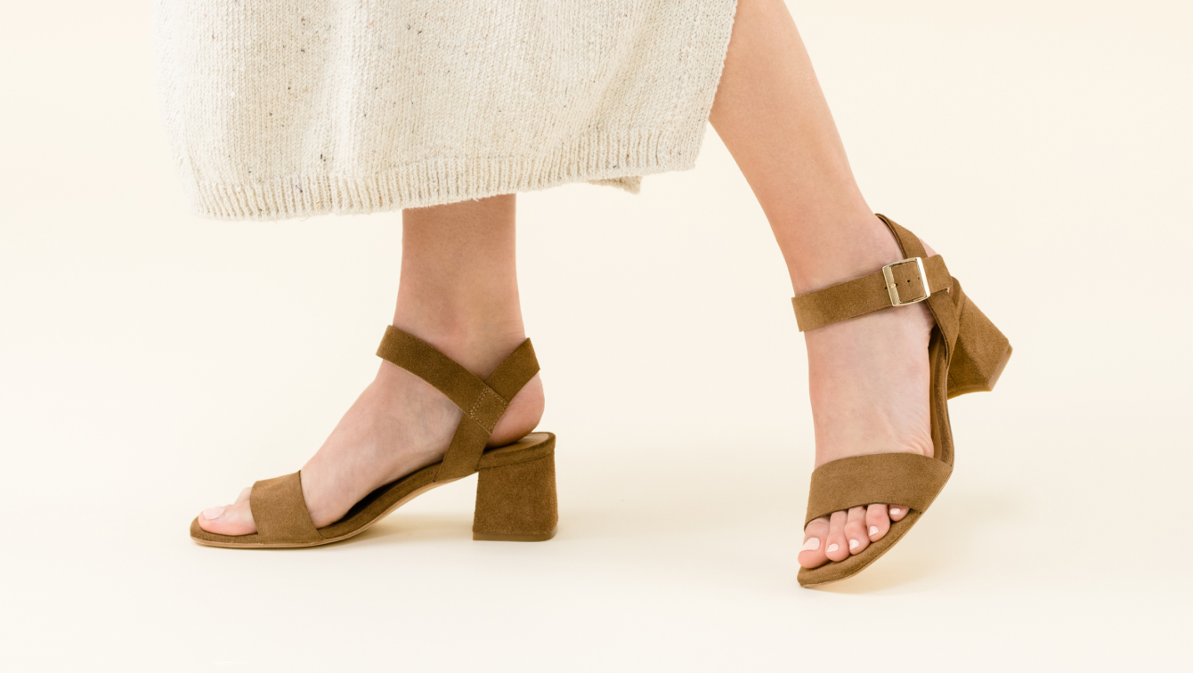 Nisolo Stella Go-To Block Heel Taupe Suede