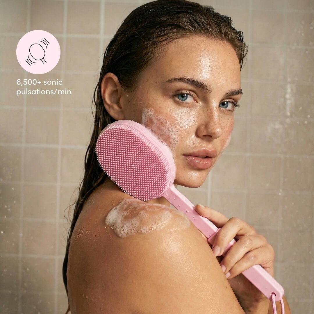 Nyla Sonic Body Brush is gentle on skin and protects the skin's barrier