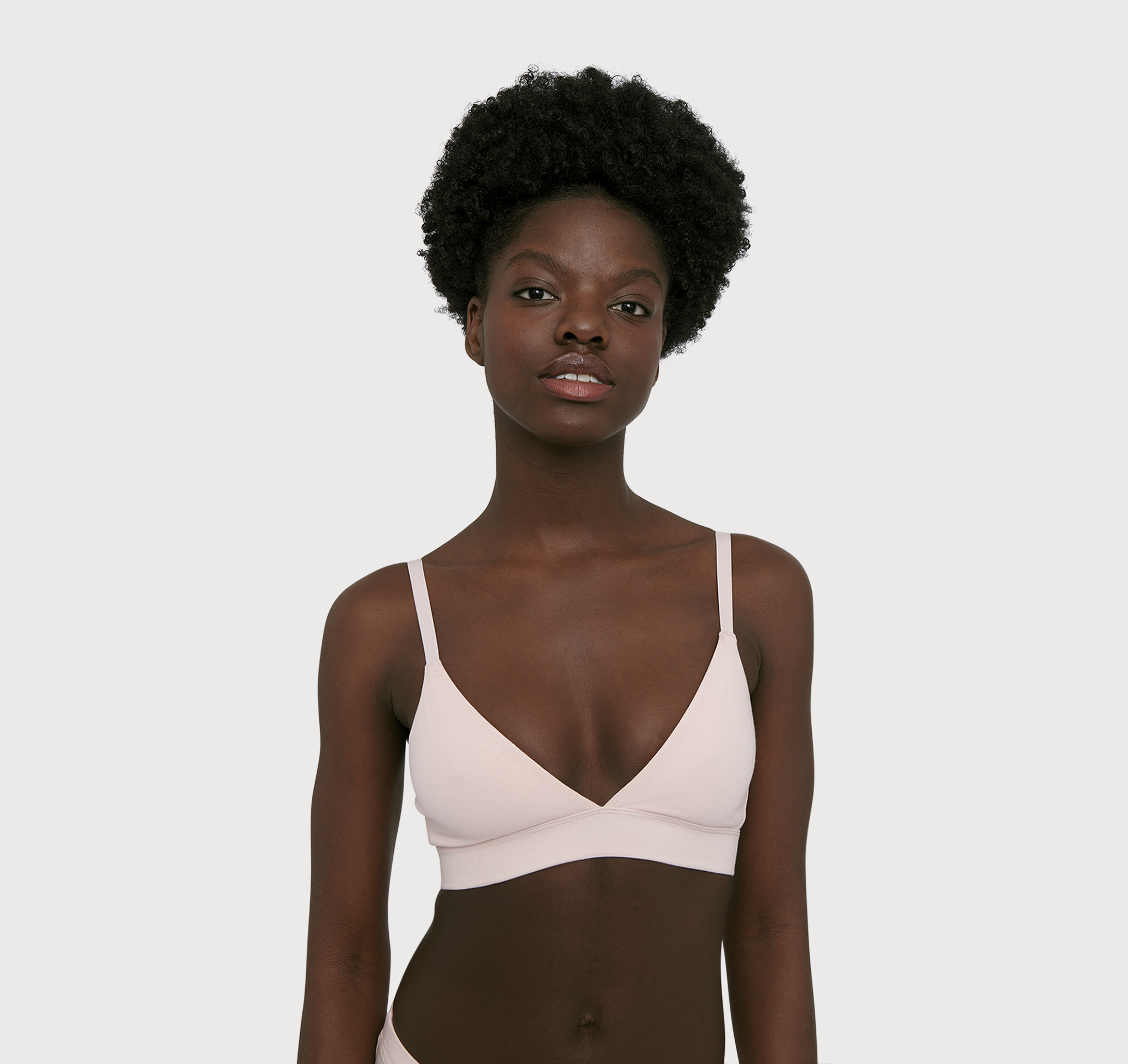 Iconic organic-cotton, push-up bra with logo strap