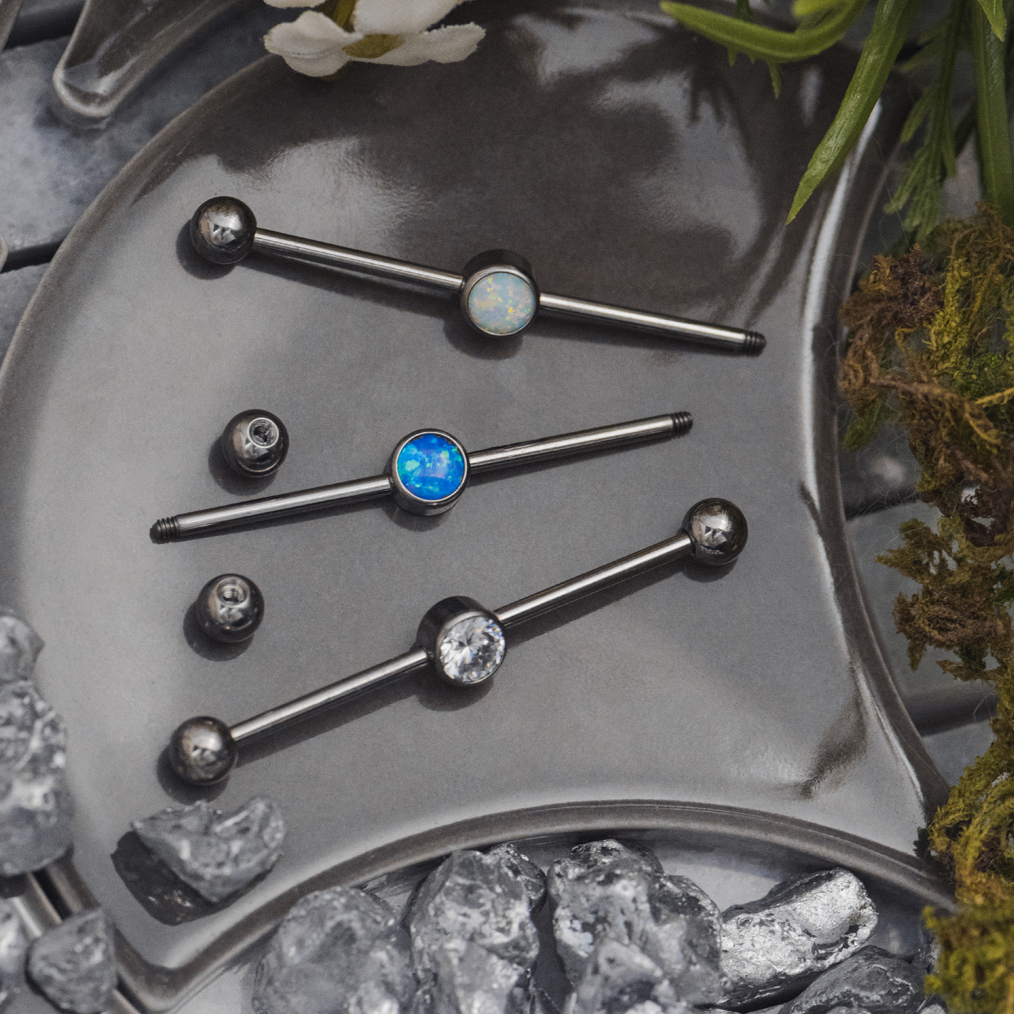 Stainless Steel Silver Huggie Hoop Earrings With Black Gem Sword Dangle (Pair)
