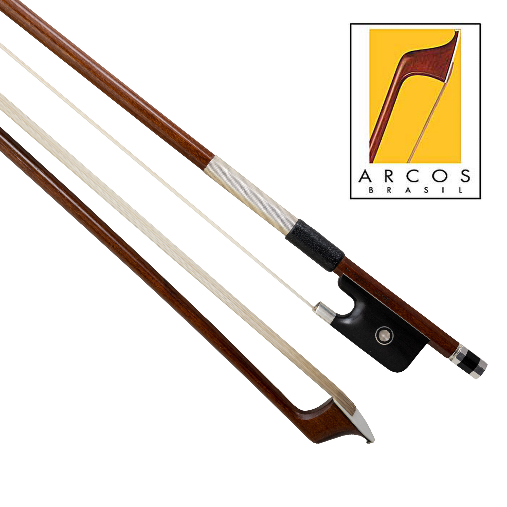 Arcos Brasil Silver Mounted Viola Bow in action