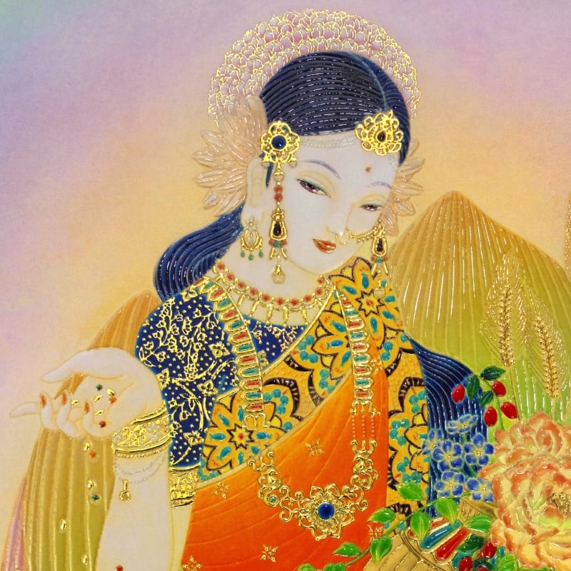 艶金盛り 「豊穣の女神 ラクシュミー」額付き – 草場一壽工房 Museum Shop