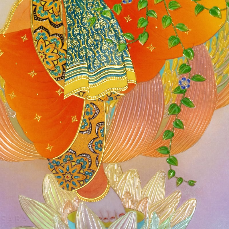 艶金盛り 「豊穣の女神 ラクシュミー」額付き – 草場一壽工房 Museum Shop
