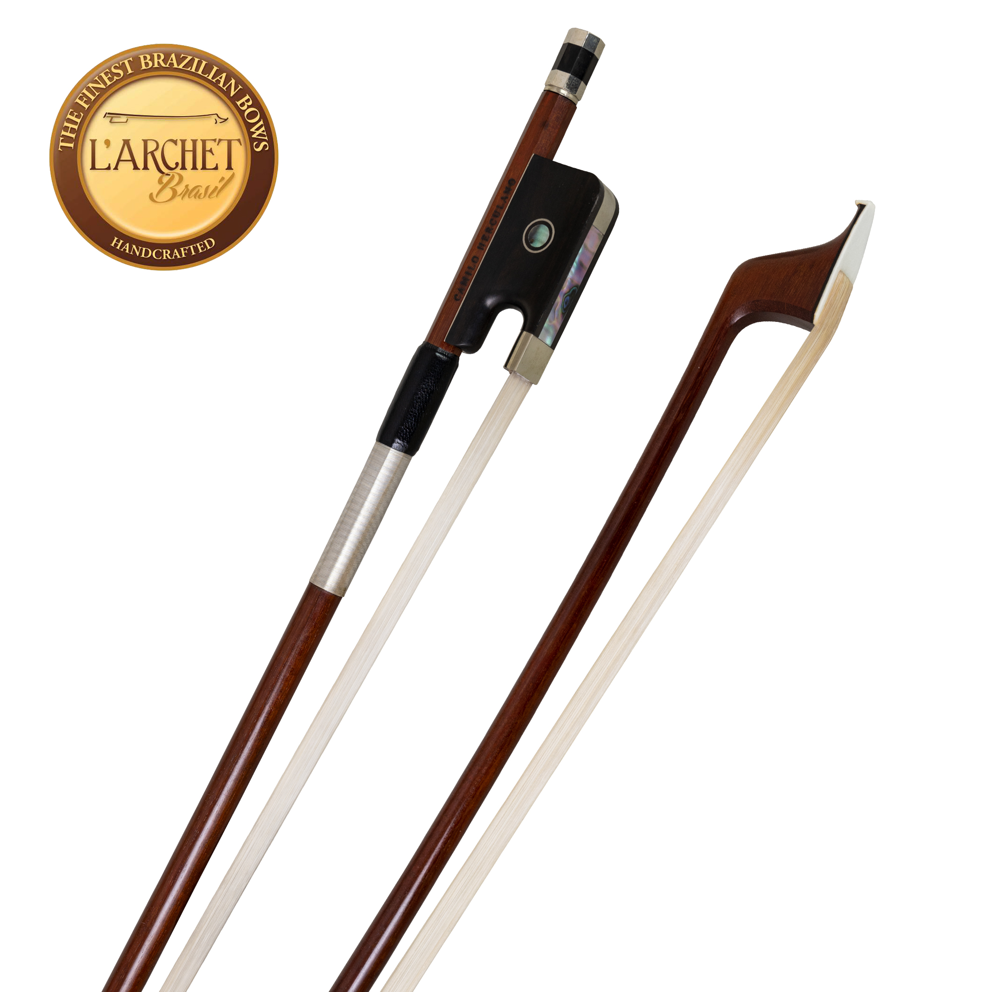 L'archet Brasil Nickel Mounted Cello Bow in action