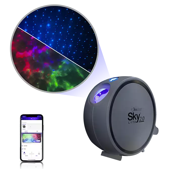 sky lite 2.0 multicolor galaxy projector with app control