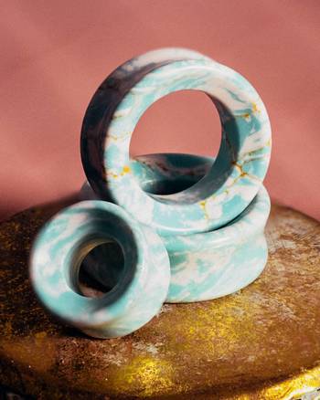 Cute Blue & White Turquoise Stone Tunnel