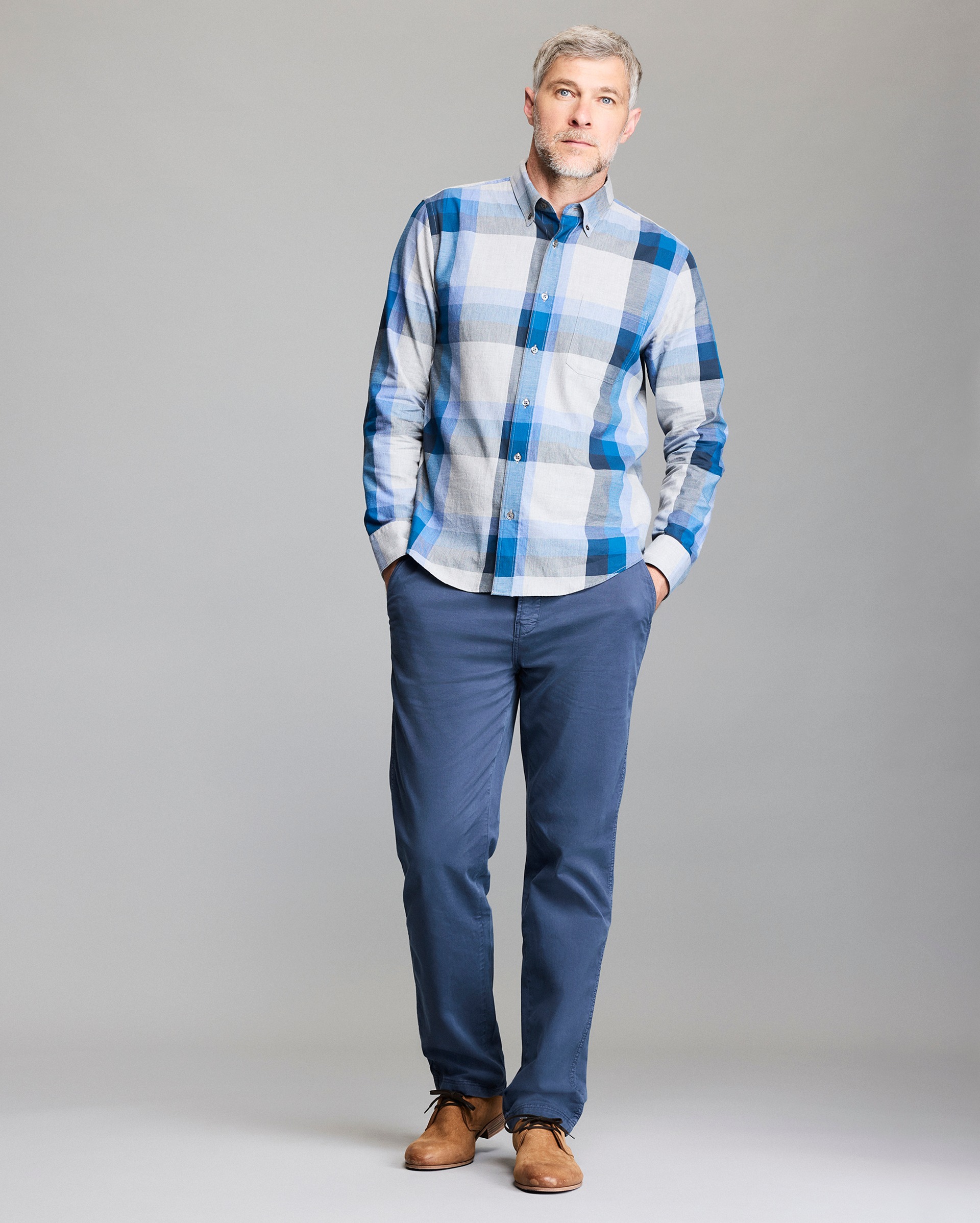 Model wears the long sleeve tuscumbia.