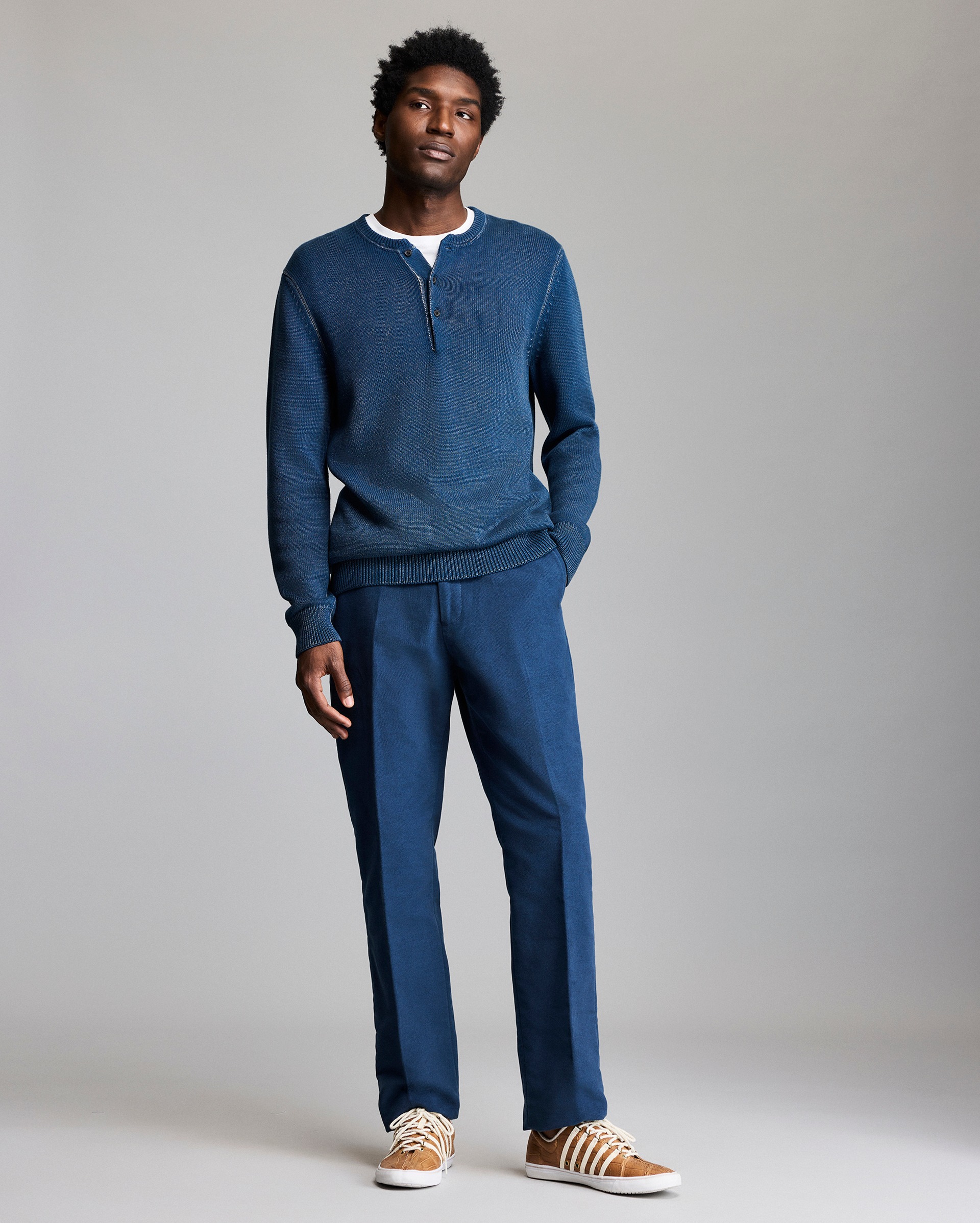 Model shows the fit of the henley.