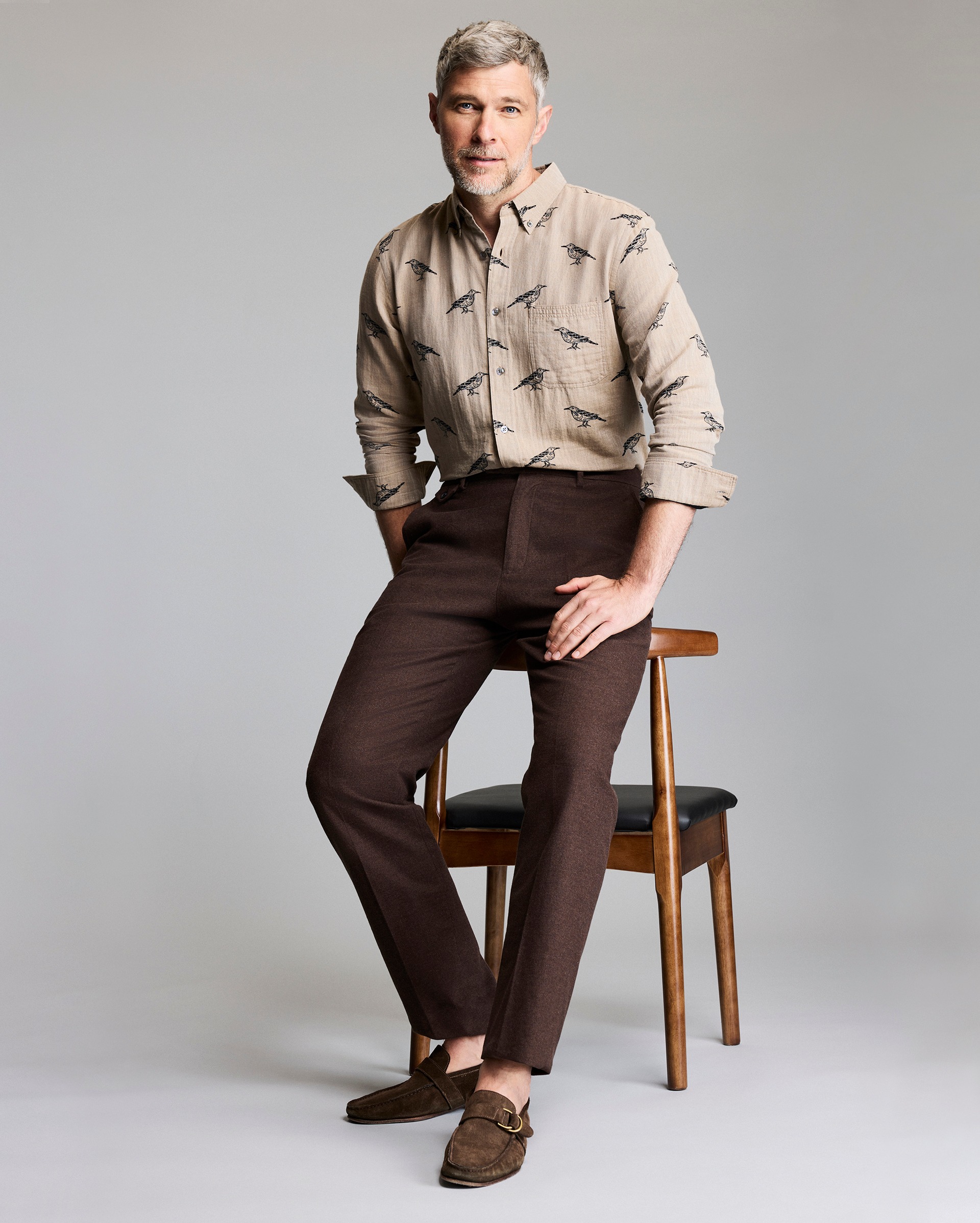 Model shows the fit of the pant