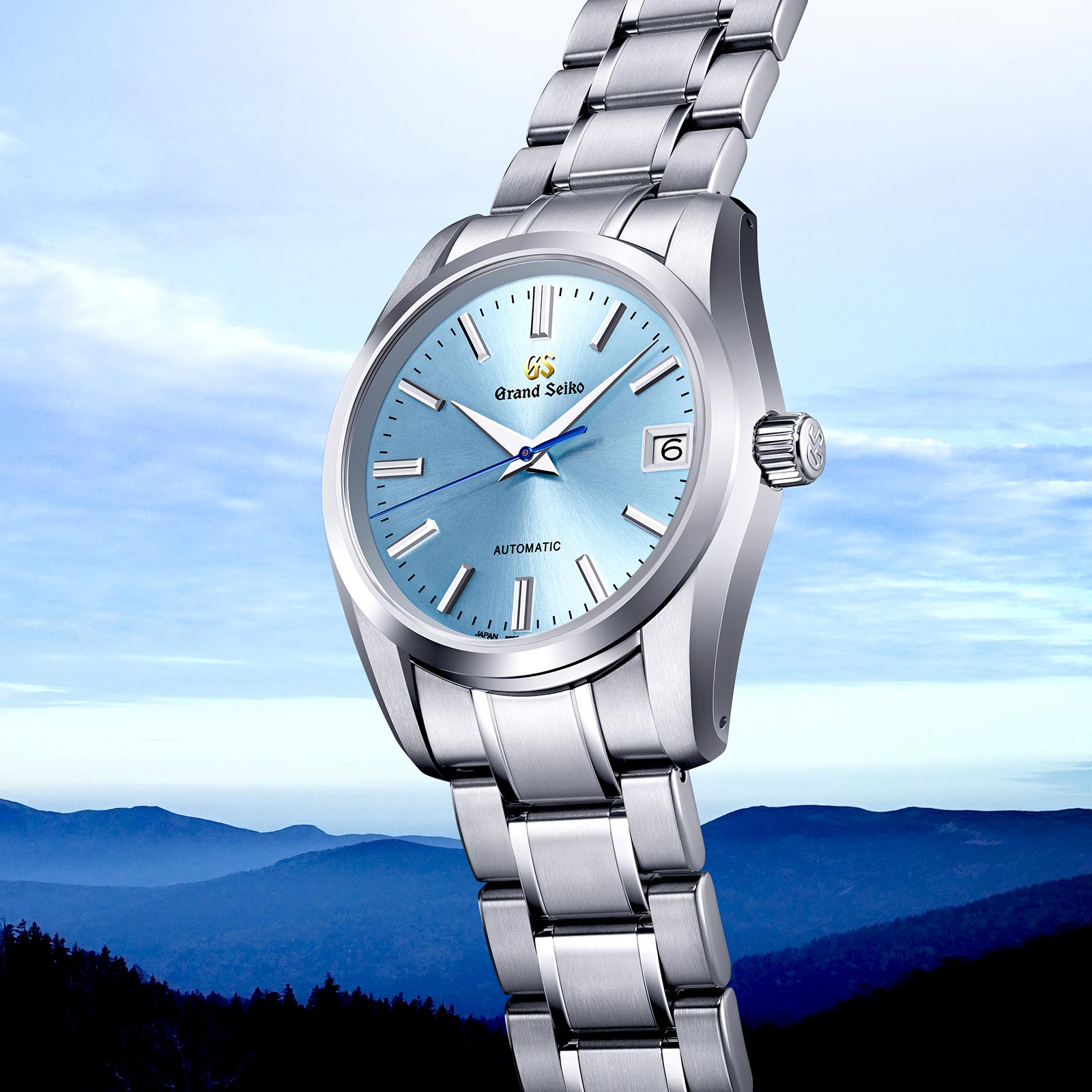 Grand Seiko SBGR325 blue dial automatic mens watch