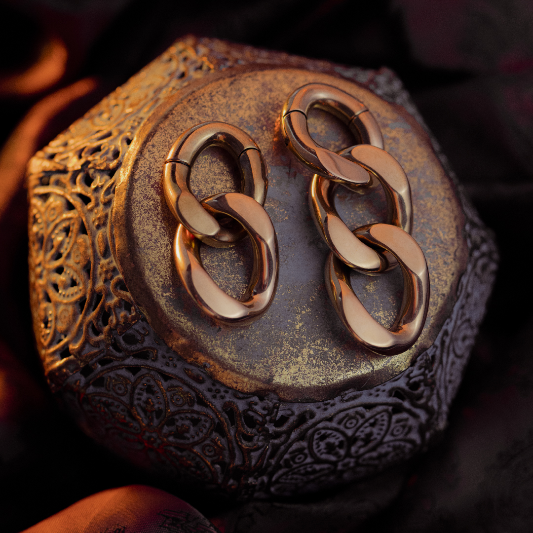  Gold Chain Ear Weights (Pair)