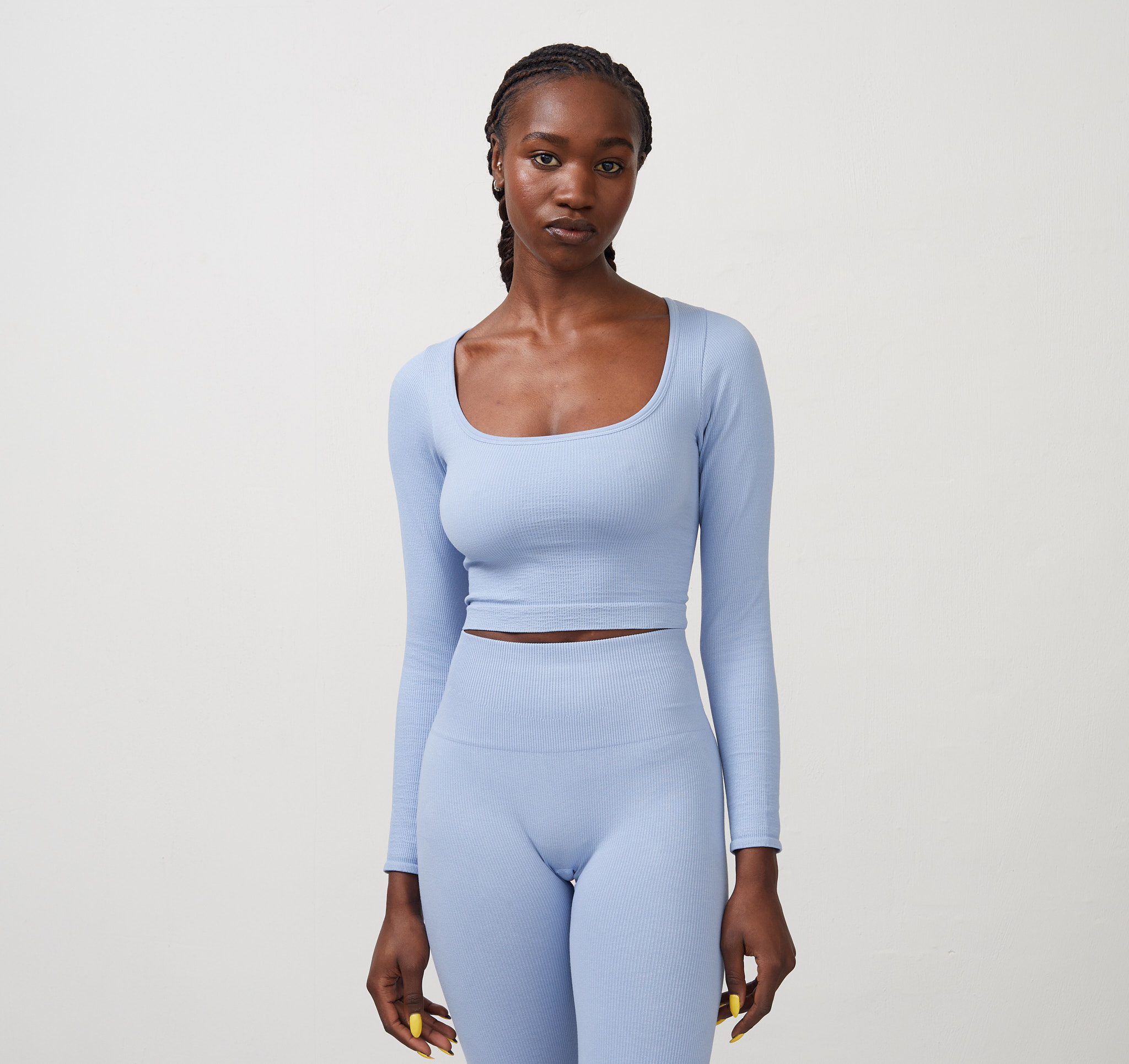 Buy Organic Cotton Seamless Long-Sleeve Crop Top, Fast Delivery