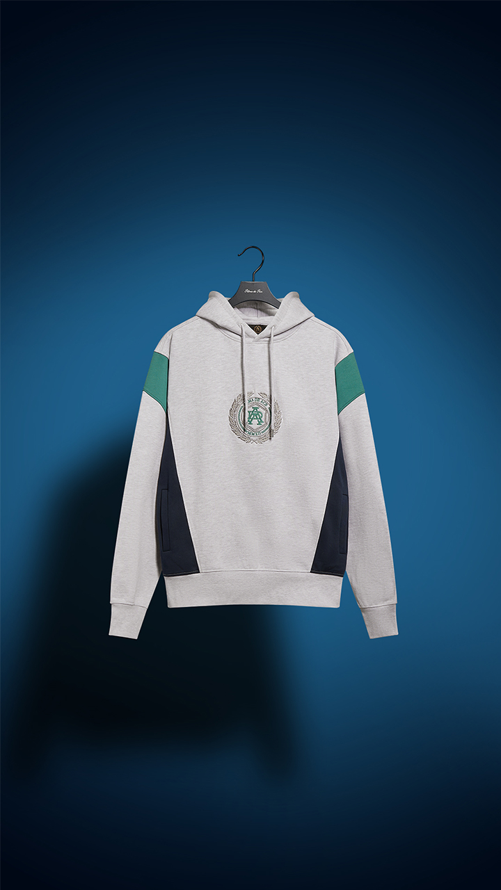 Sporty Grey Panya Crest Hoodie