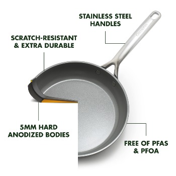 GP5 Colors Ceramic Nonstick 9.5 and 11 Frypan Set, Taupe