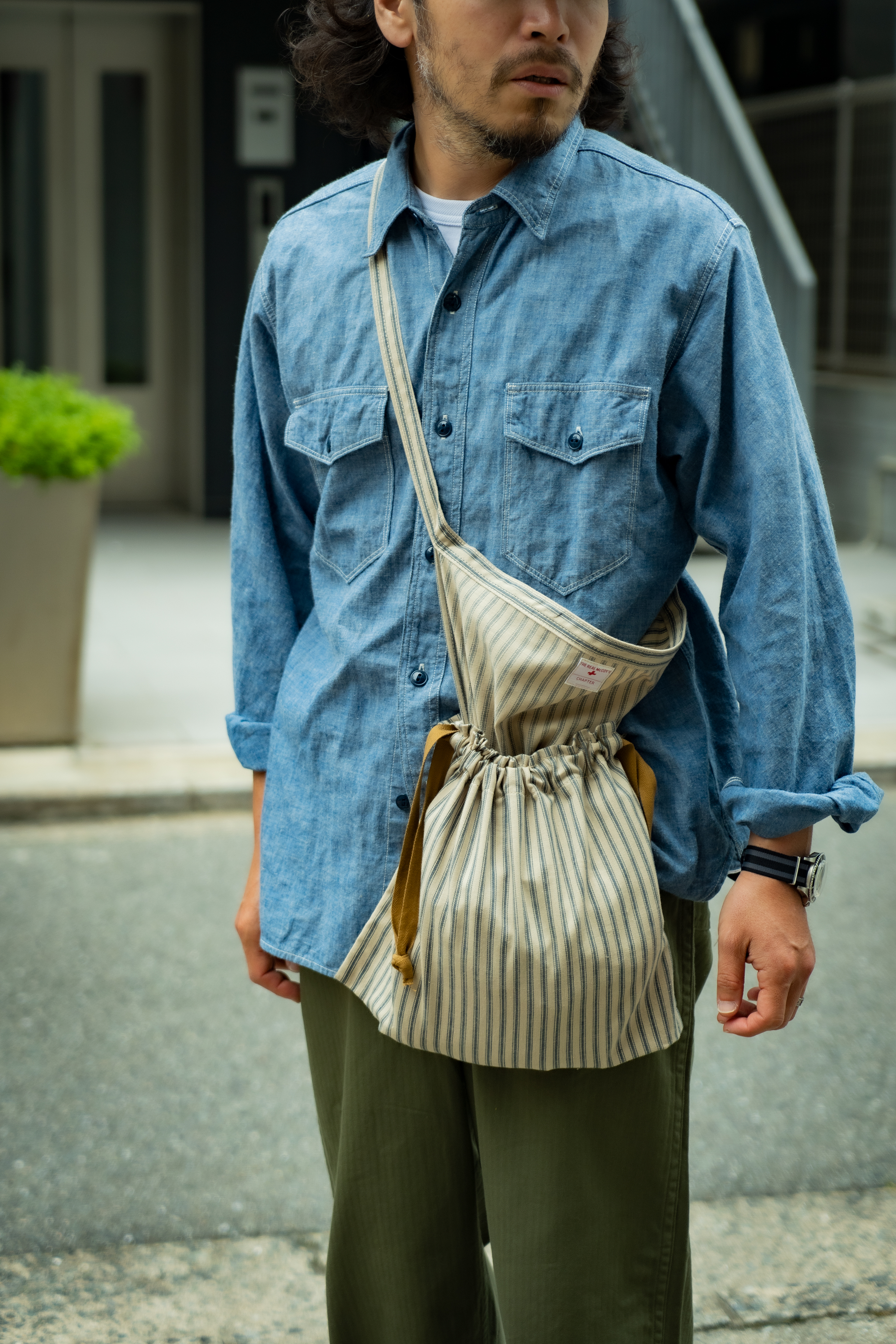 TICKING STRIPE APRON BAG – The Real McCoy's