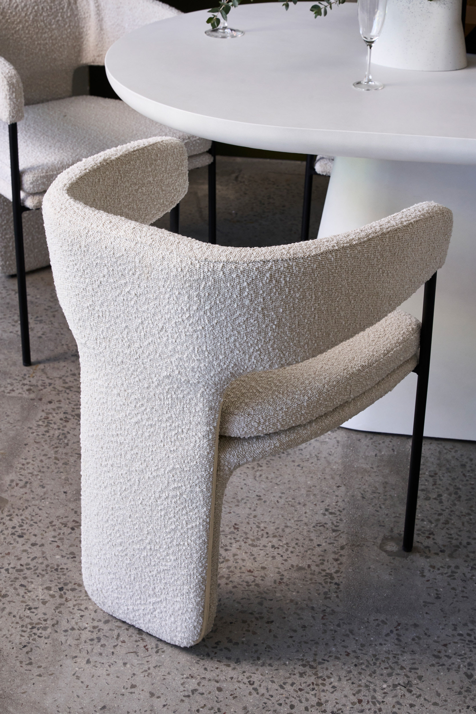 Fullerton Dining Chair - Cream Boucle - Floor Stock