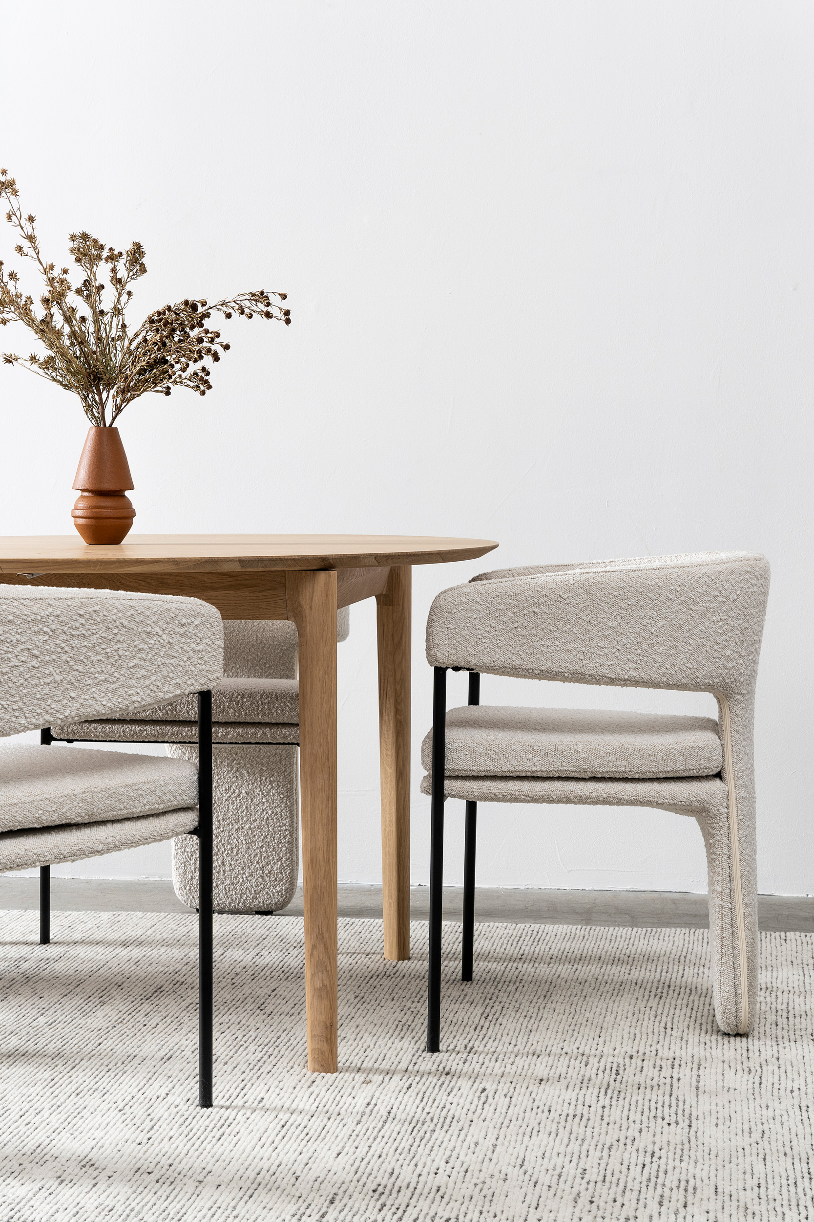 Fullerton Dining Chair - Cream Boucle - Floor Stock