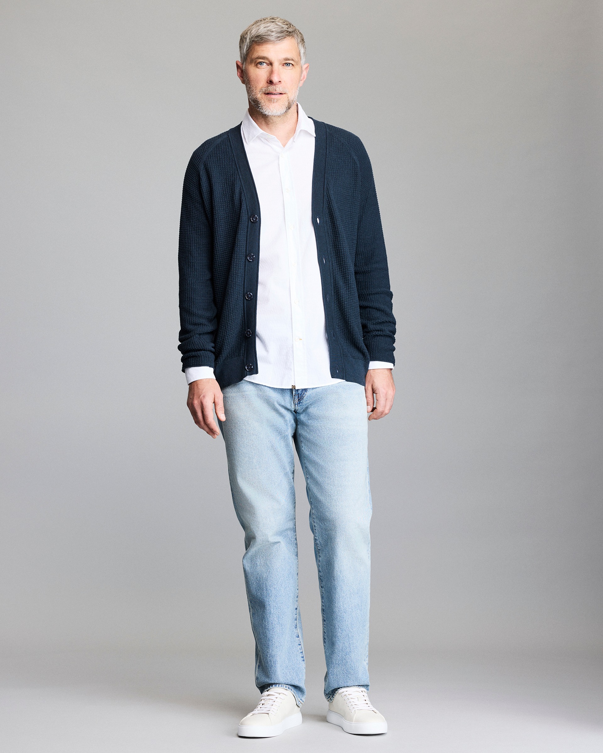 Mini Waffle Cardigan in Cotton-Cashmere | Billy Reid