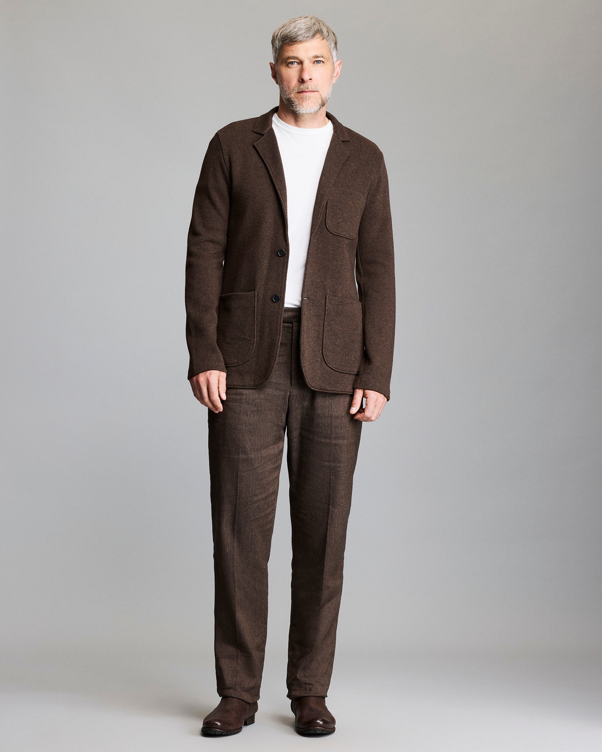 Model shows the fit of the sport coat.