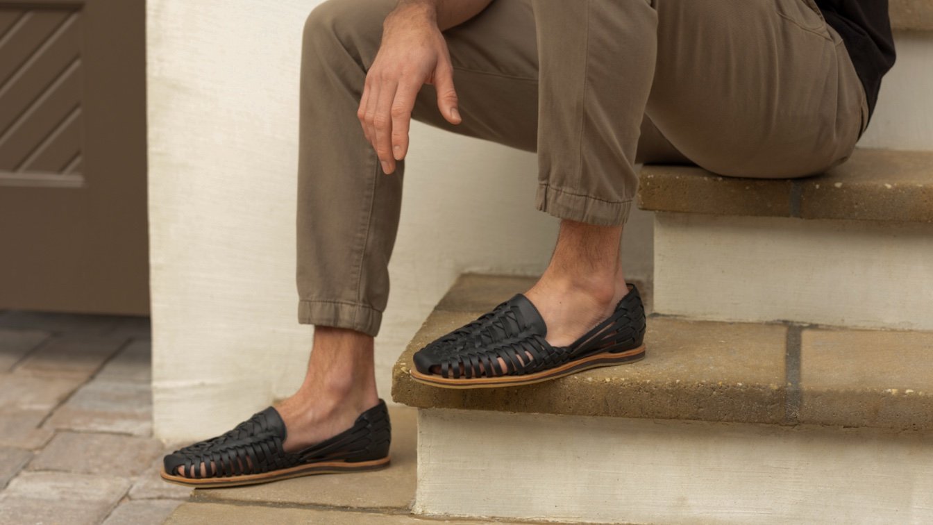 Nisolo Men's Huarache Sandal Waxed Brown