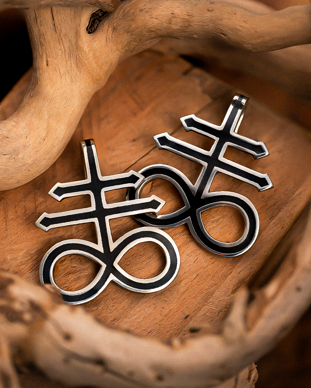 Cool gothic  Silver Leviathan Cross Ear Weights (Pair)
