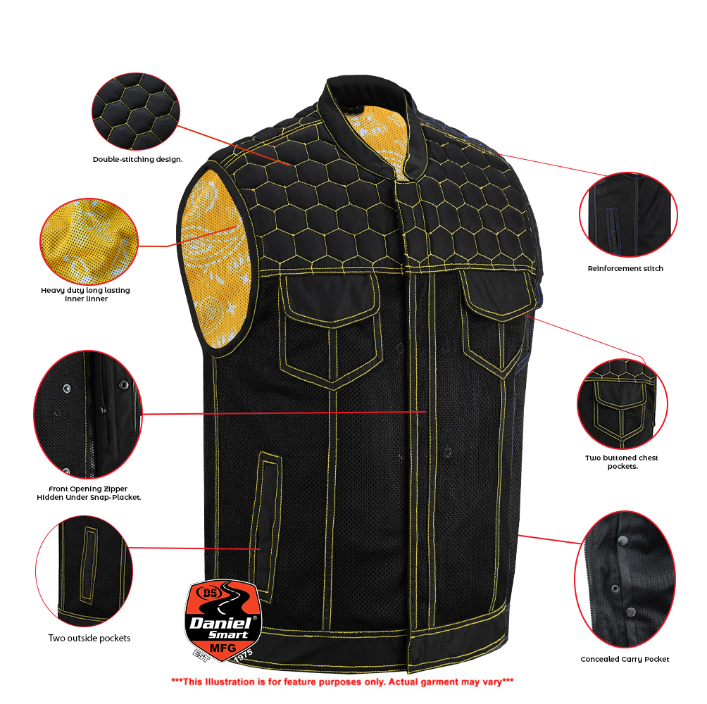 gloom-gold-men-s-black-mesh-textile-vest-with-yellow-thread-detailing-product-detail-image