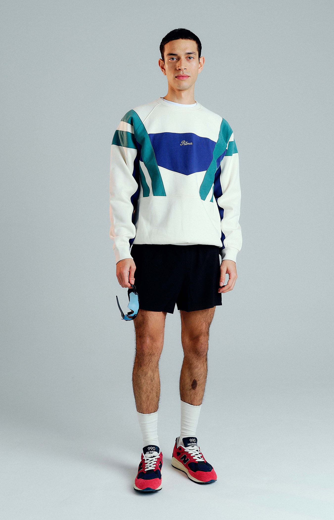 Cream / Navy Takai Panel Sweatshirt