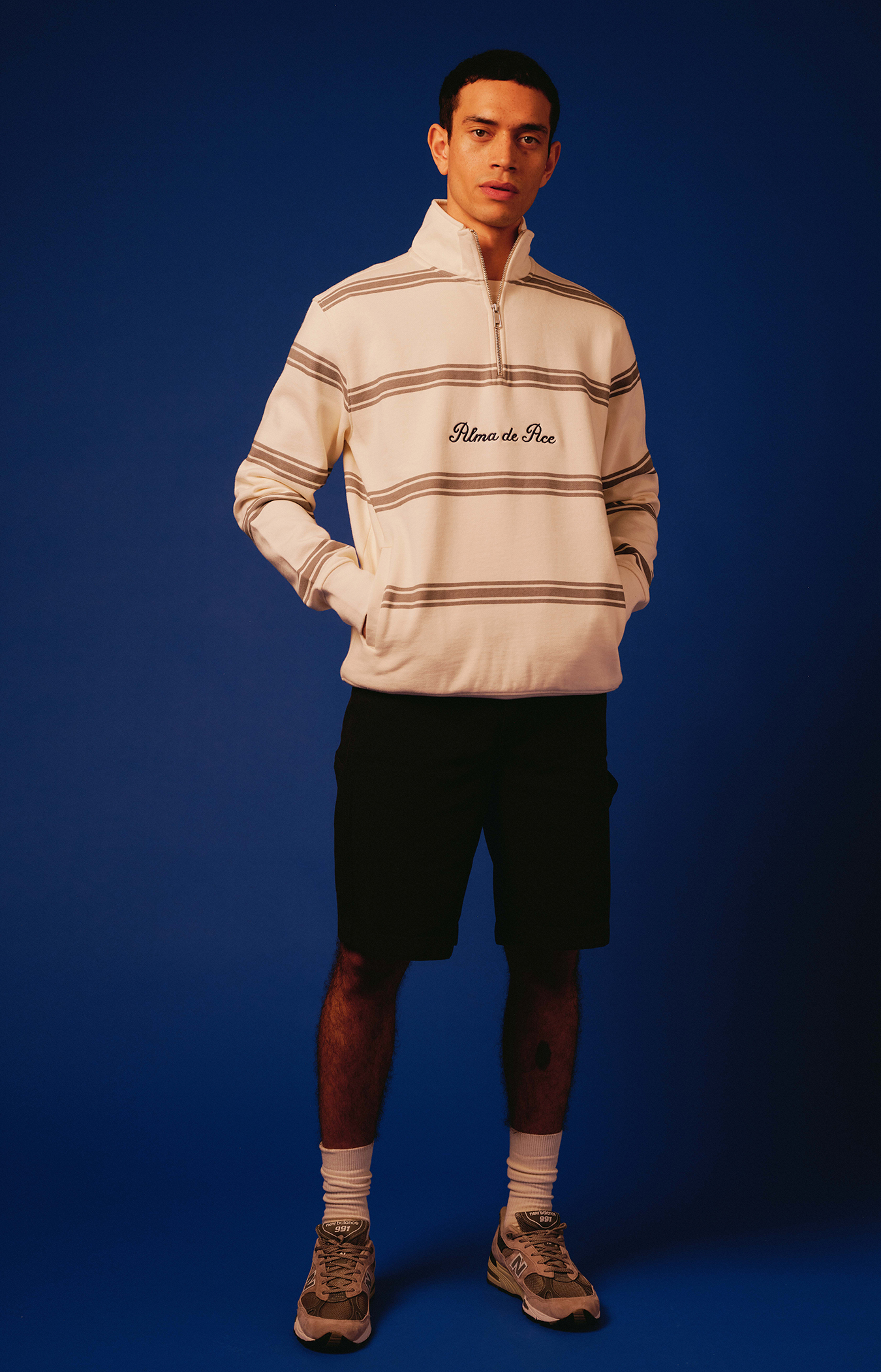 Cream Rayan Stripe Mock Neck