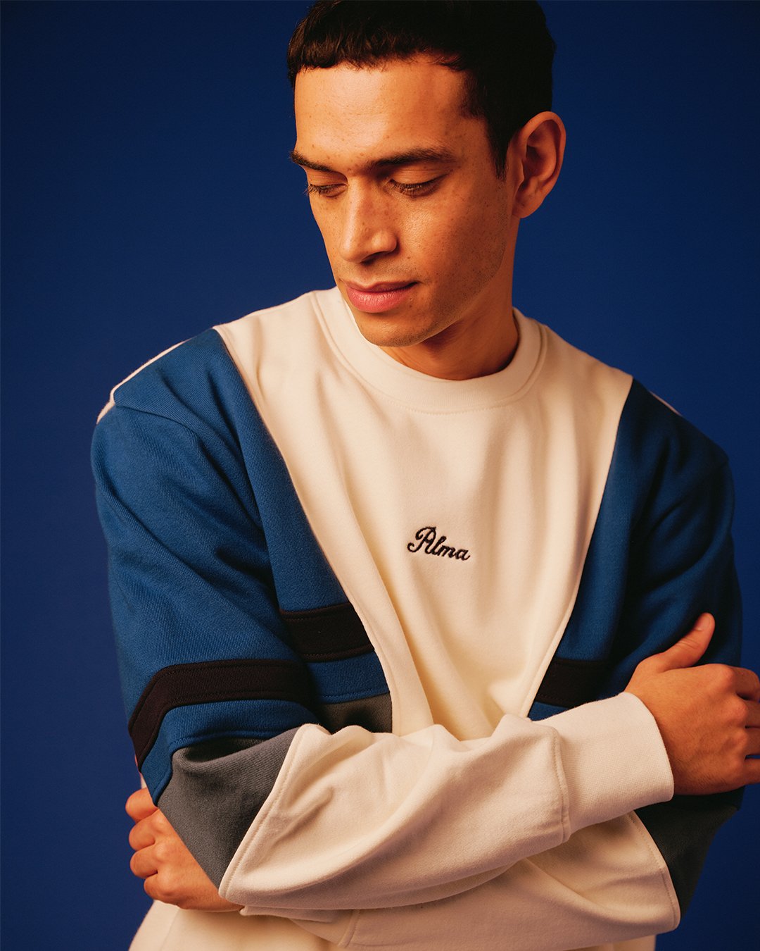 Cream / Blue Valda Sweatshirt