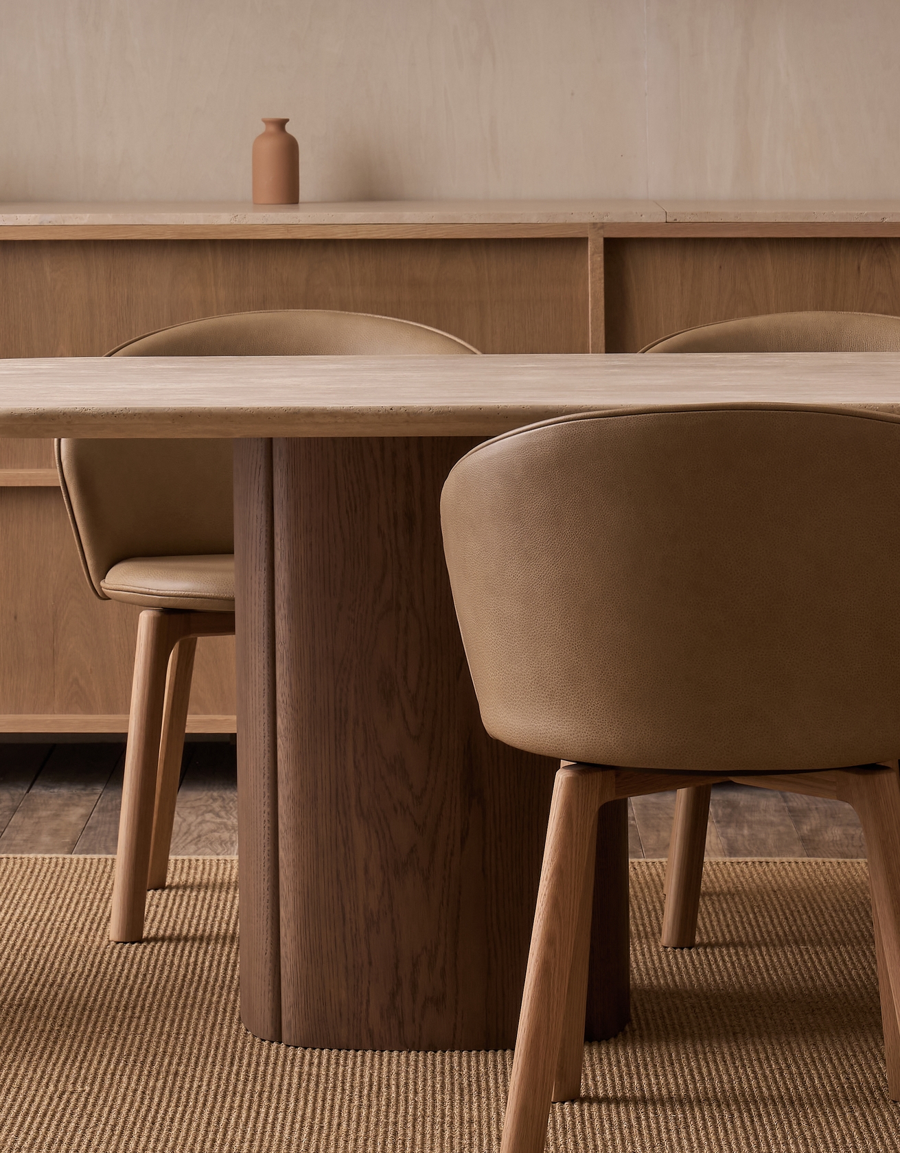 Tathra Travertine Oval Dining Table