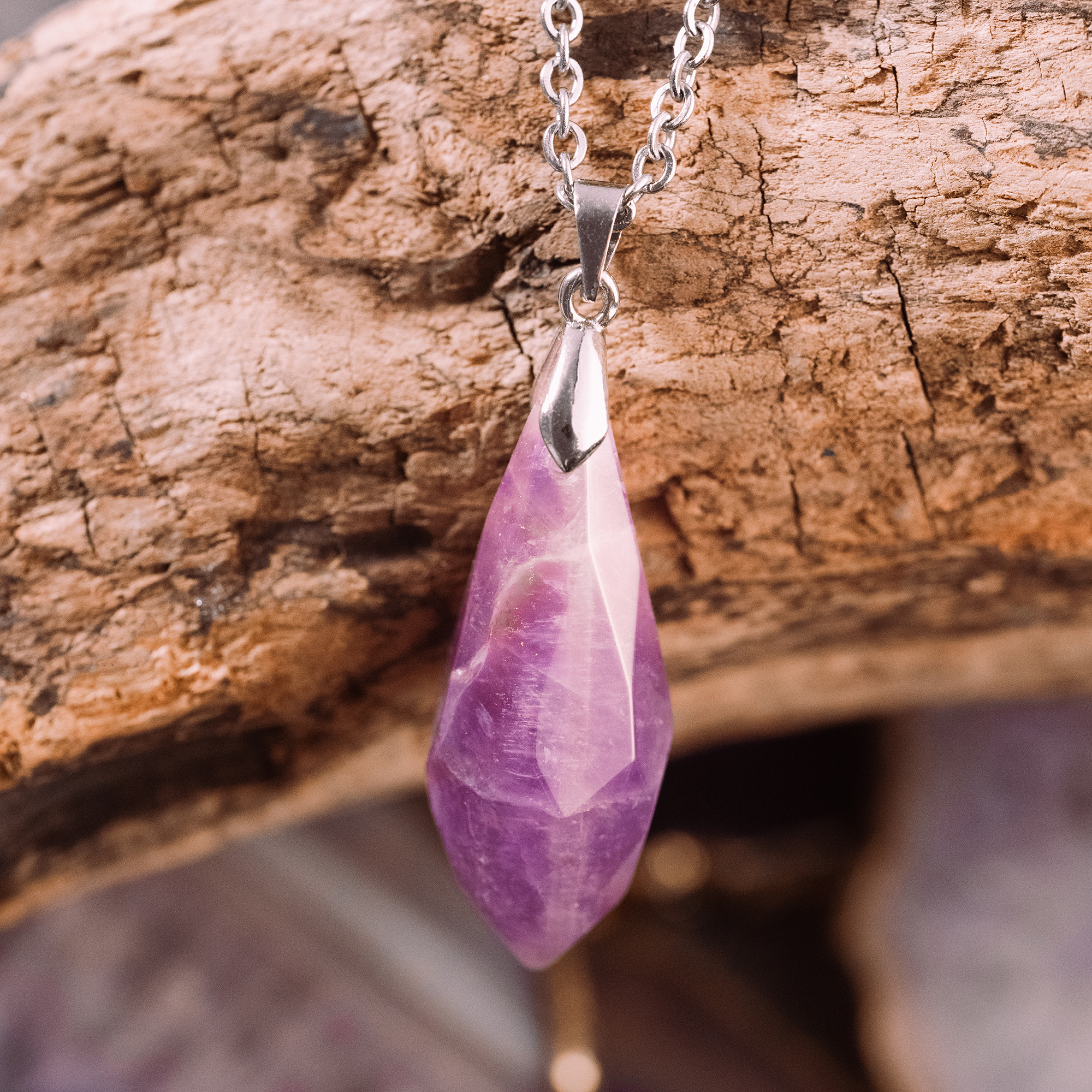 Custom Plugs - Silver & Amethyst Wand Necklace