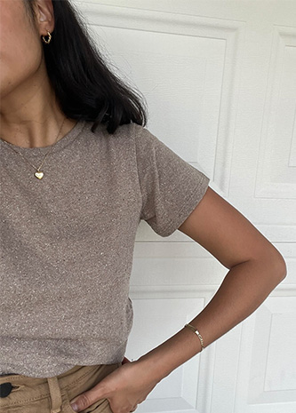 Classic Tee, Regen Silk Noil Jersey, Twig Heather | OZMA