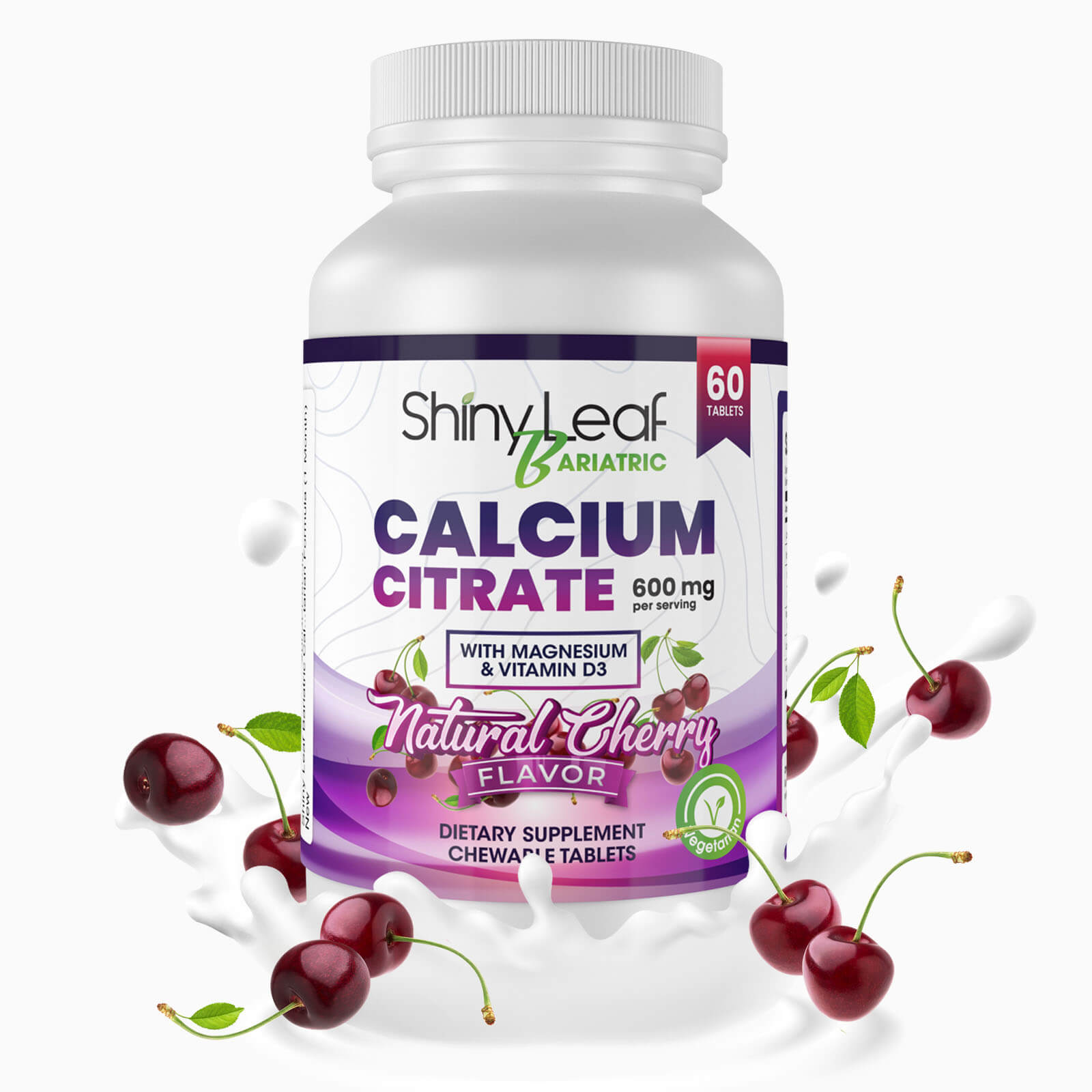 Calcium Citrate 600 mg Cherry Flavored Chewable Tablets What's Inside