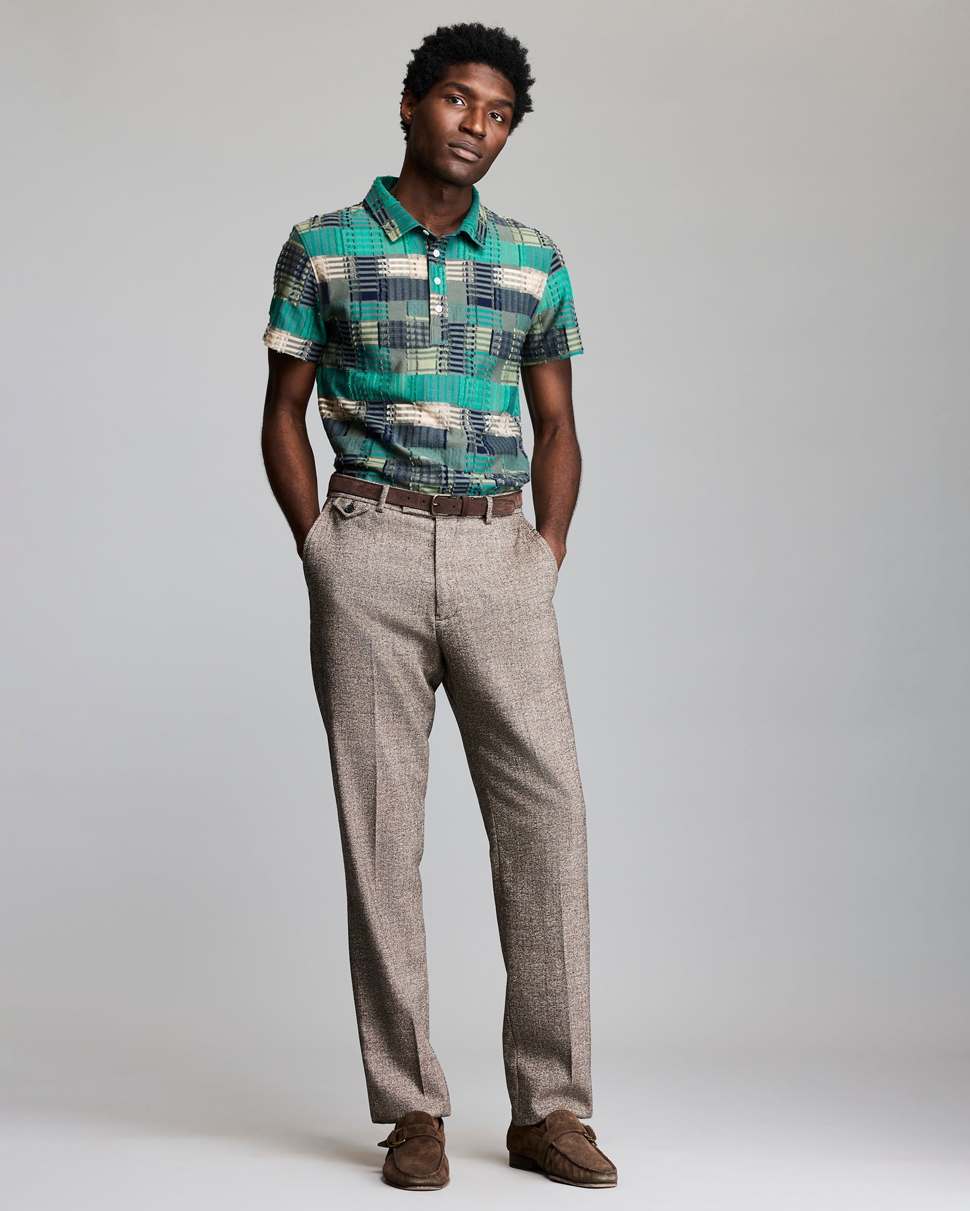 Numajiri Box Japanese Jacquard Polo Shirt | Billy Reid