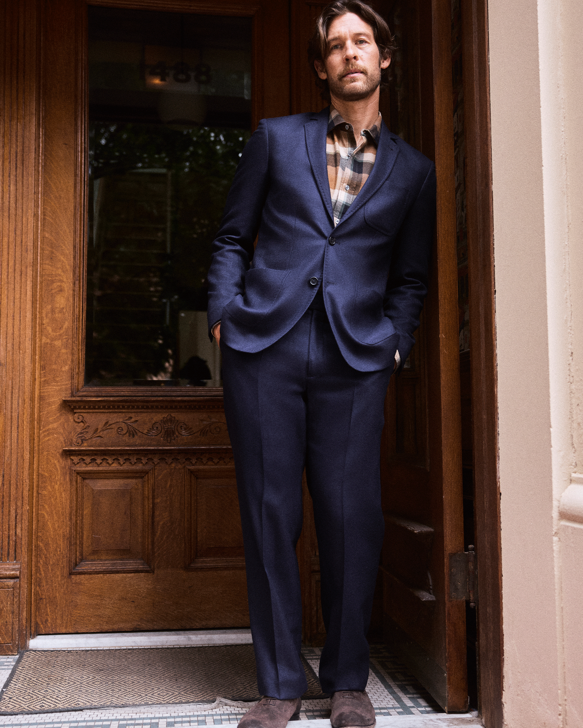 Model wears Billy Reid pieces.