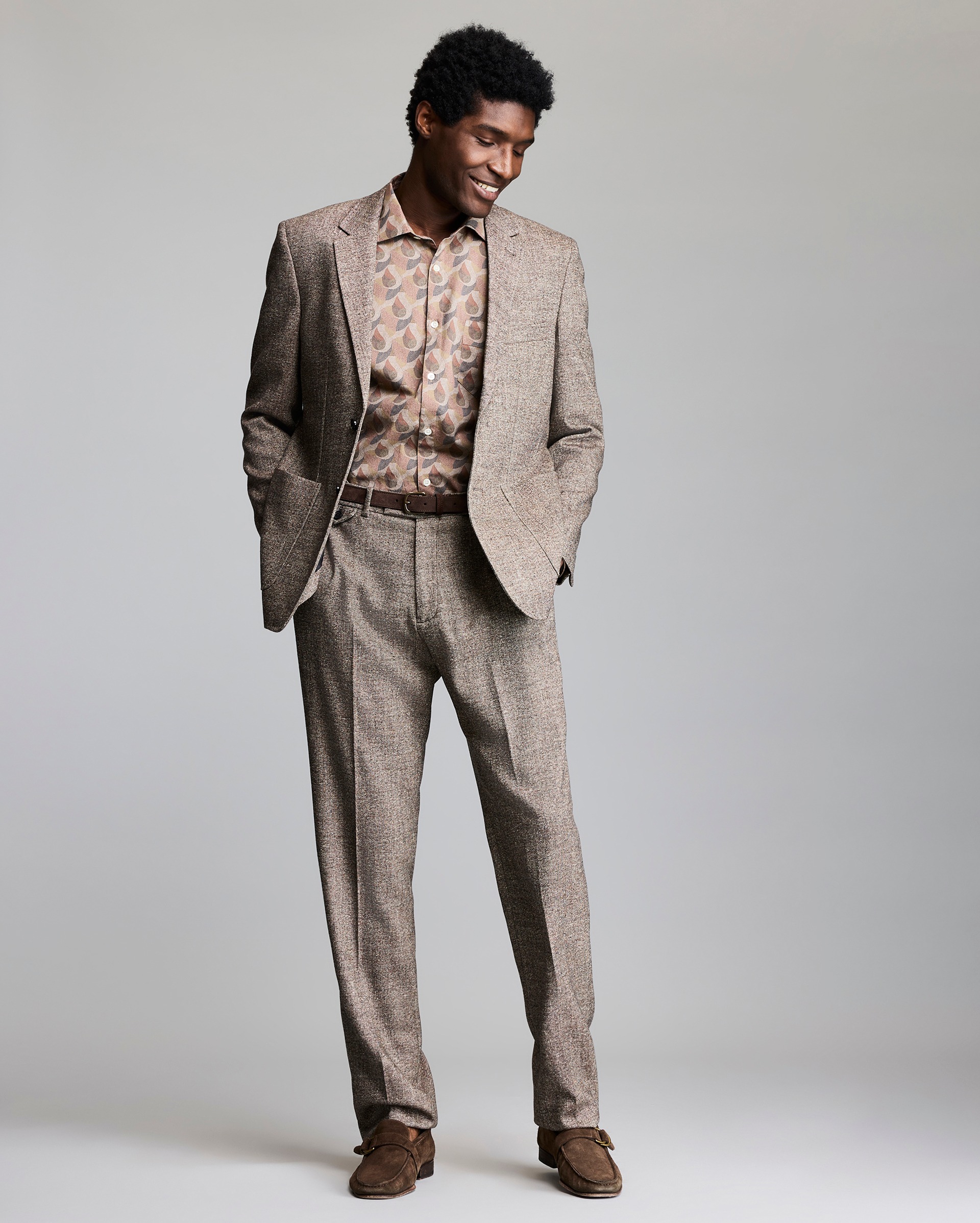 Model shows the fit of the jacket