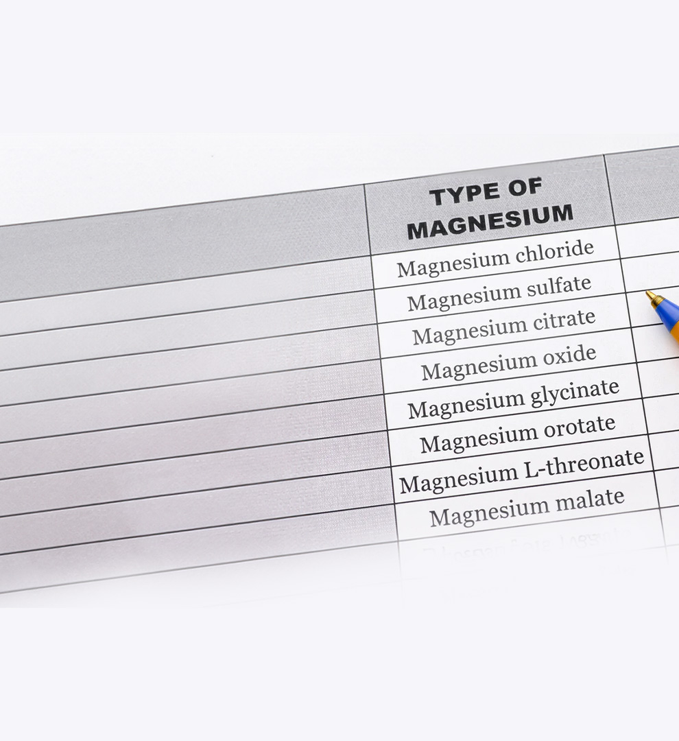 A list displaying the different types of Magneisum.