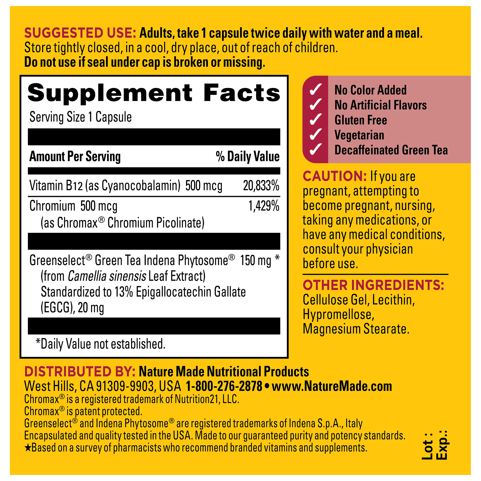 Supplement label with detailed information on ingredients and usage instructions.