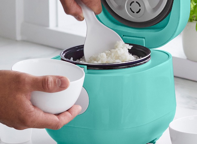 GreenLife Healthy Ceramic Nonstick 4-Cup Rice Oats and Grains Cooker,  PFAS-Free, Dishwasher Safe Parts, Turquoise
