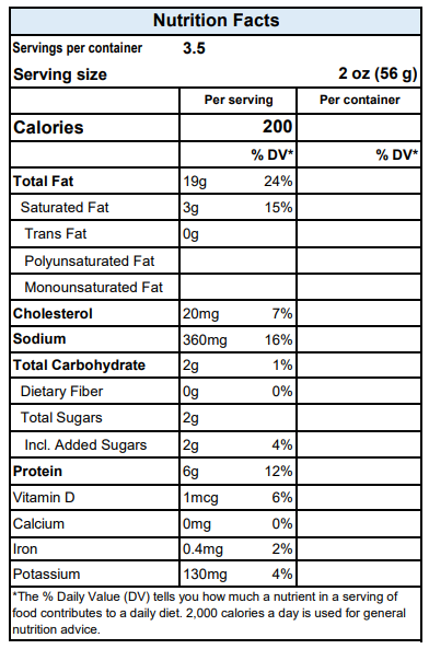 7 ounce smoked fish dip nutrition