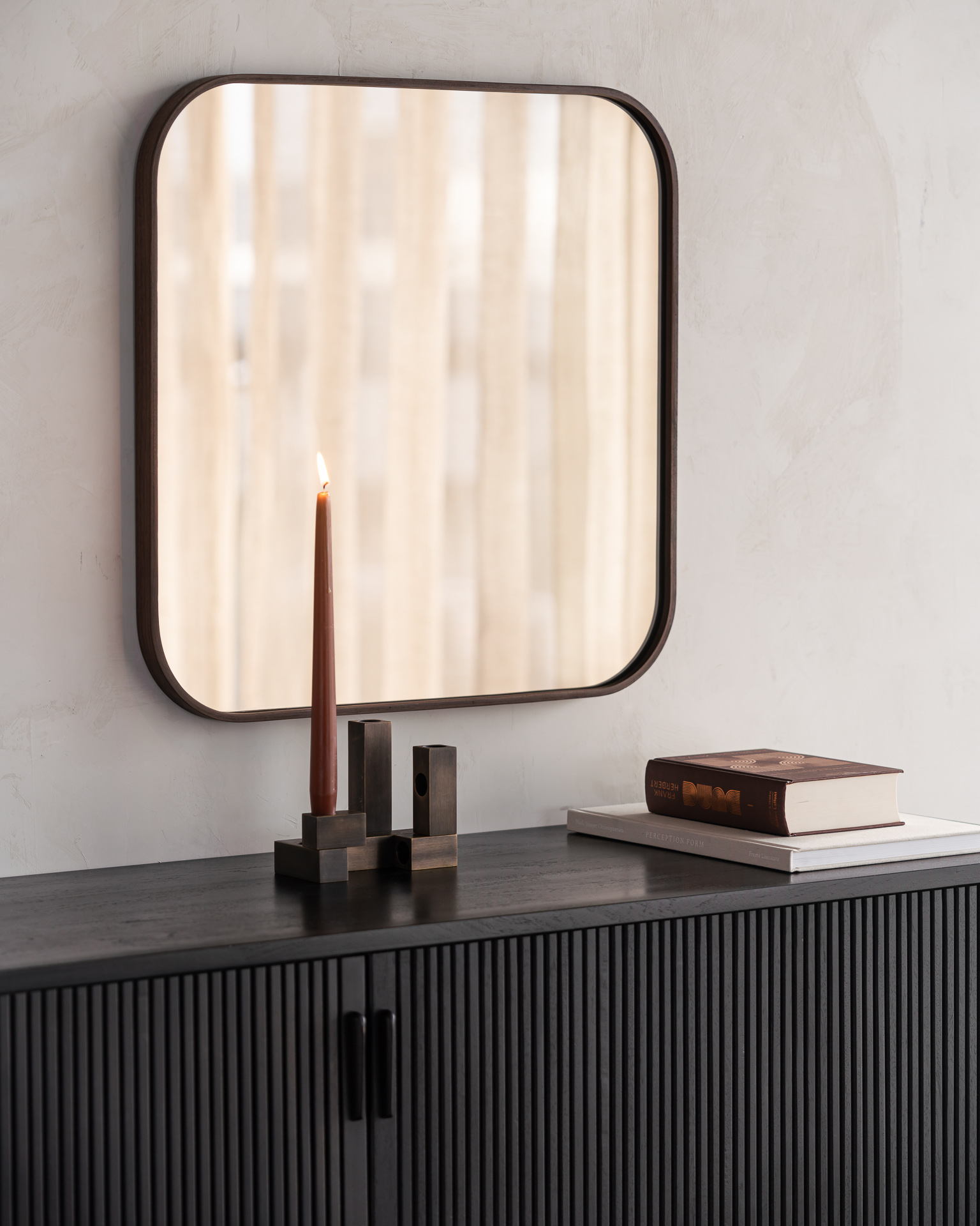 Ethnicraft Walnut Camber Wall Mirror