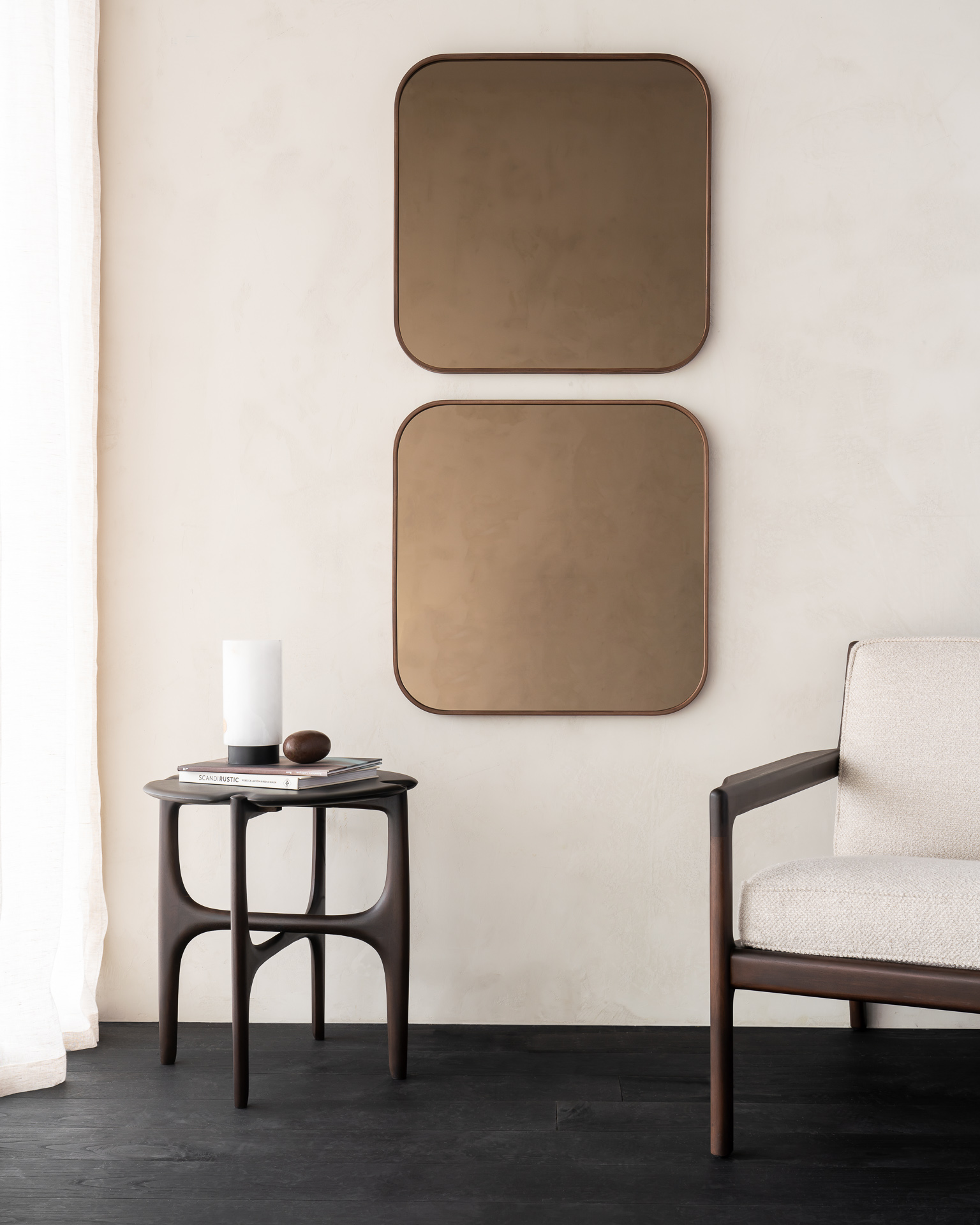 Ethnicraft Walnut Camber Wall Mirror