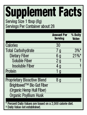 Bioactive Fiber - Original Nutrition label