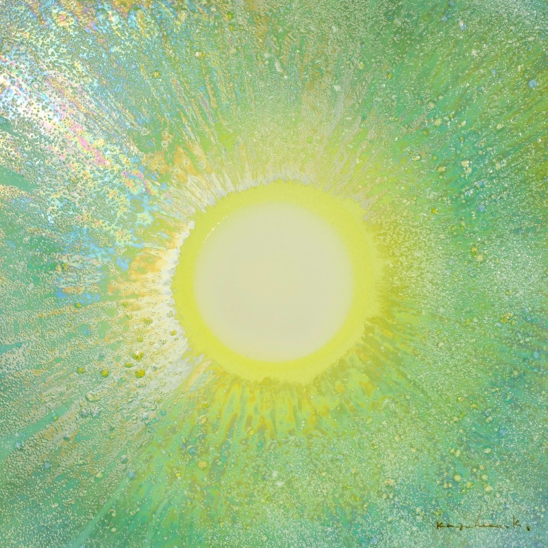 受注制作受付ページ】陶彩画 「龍の玉 如意宝珠 -聖地の輝き-」 30角