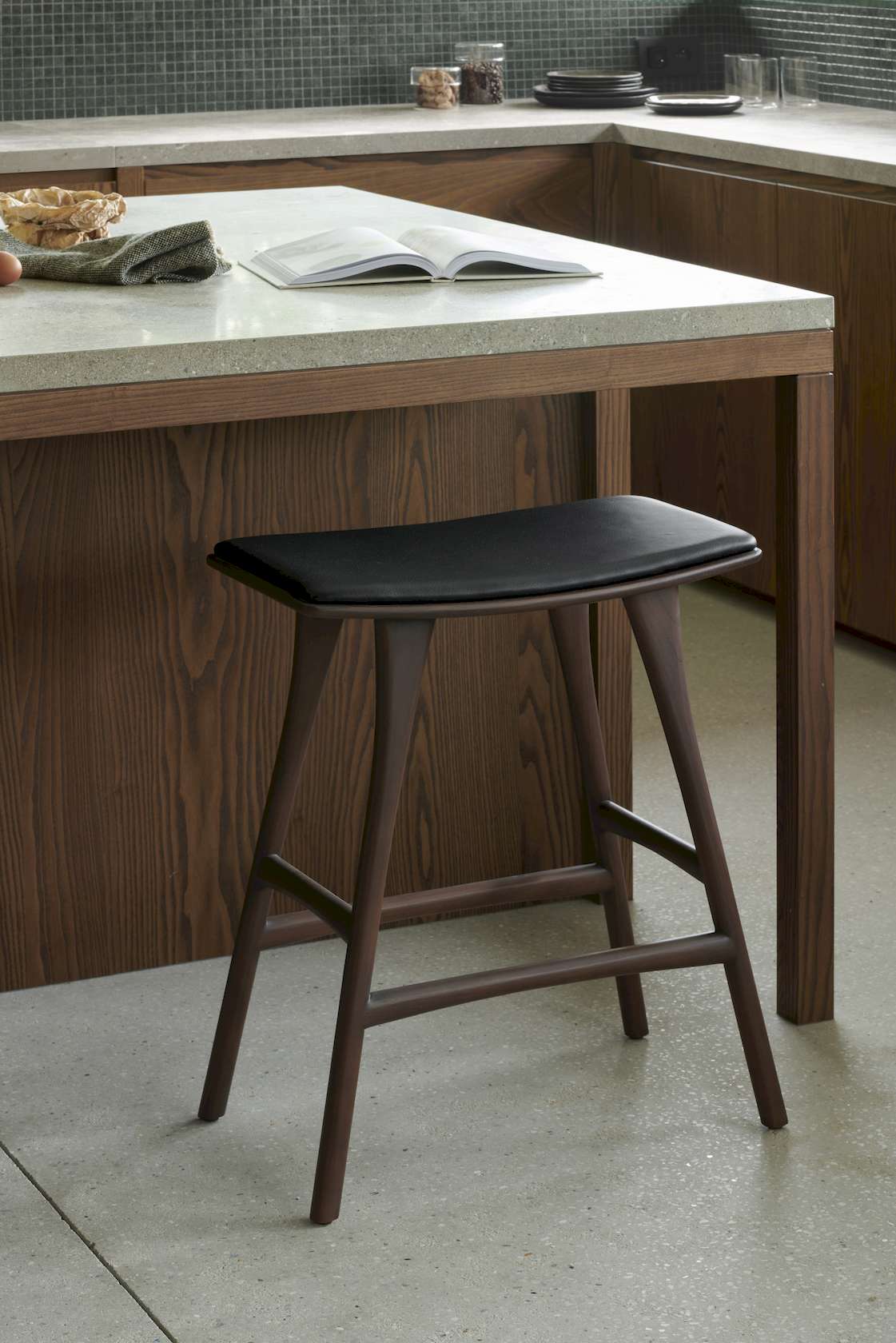 Ethnicraft Teak Osso Counter Stool - Leather