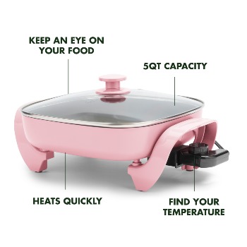 GreenLife Healthy Power 5 in 1 Skillet in Pink